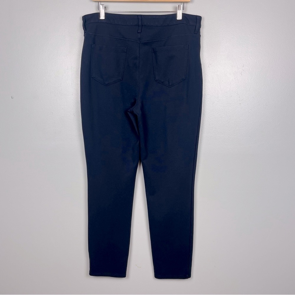 Chico’s navy rayon nylon spandex stretchy tapered leg pants, size 12. - Picture 2 of 8